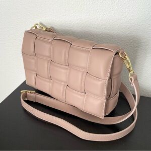 Vera Pelle Italy Woven Leather Crossbody Bag